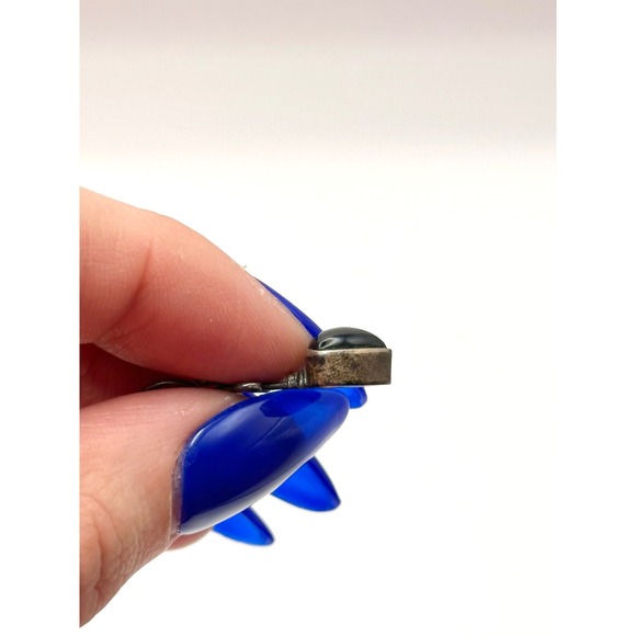 Vintage Black Onyx Sterling Silver Earrings - Picture 5 of 6